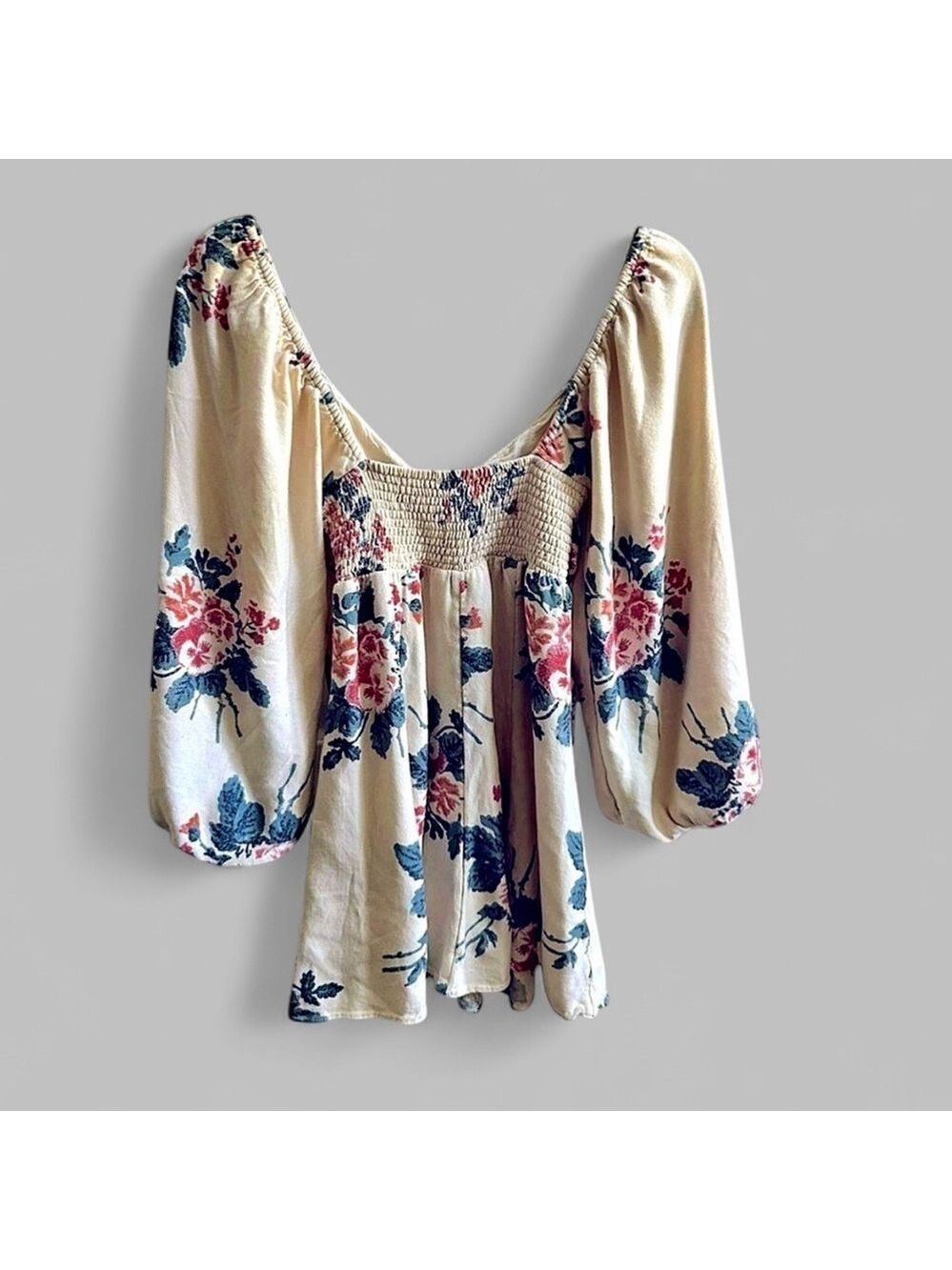Free People-Francesca Floral Boho Mini Dress-size Small-EUC - Picture 5 of 10